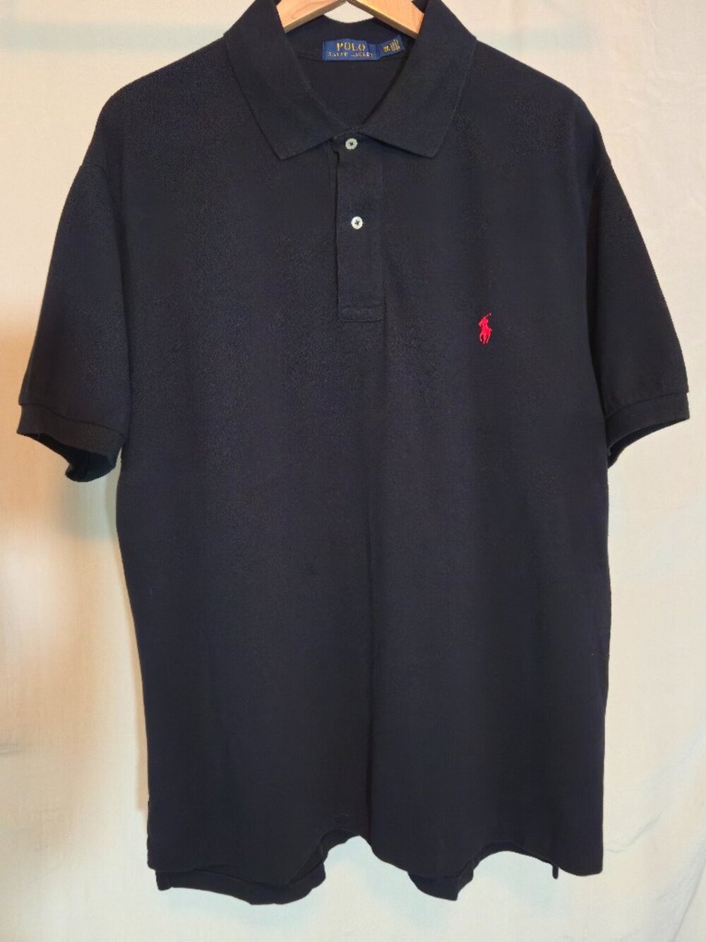 POLO Ralph Lauren 2XB Black with red signature pony 100% Cotton Polo Shirt
